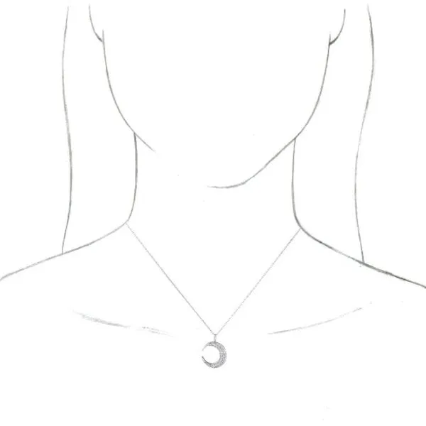 Accented Crescent Moon Necklace Image 3 Hopman Jewelers Elkhart, IN