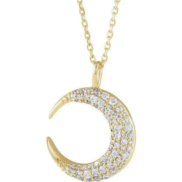 Accented Crescent Moon Necklace Hopman Jewelers Elkhart, IN
