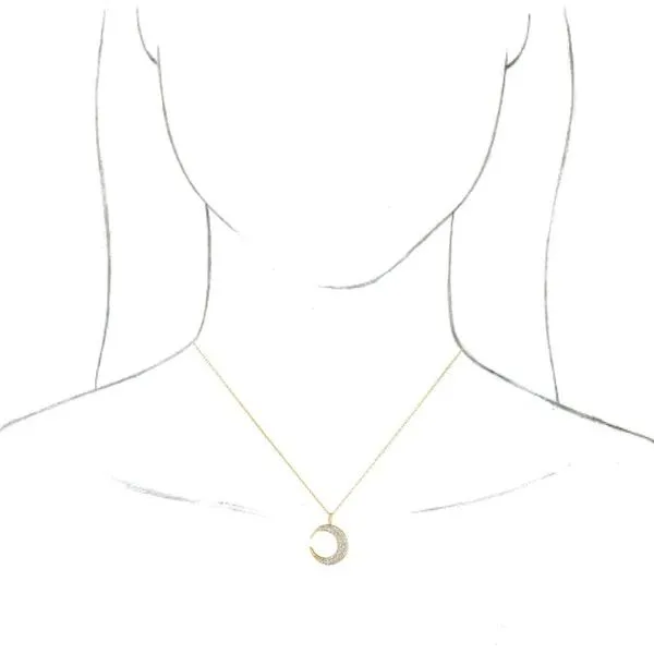 Accented Crescent Moon Necklace Image 3 Rasmussen Jewelers Spanish Fork, UT