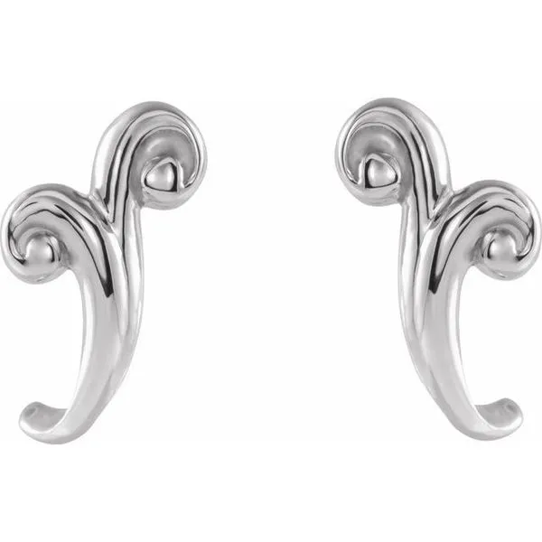 Freeform J-Hoop Earrings Image 2 Hart's Jewelers Grants Pass, OR