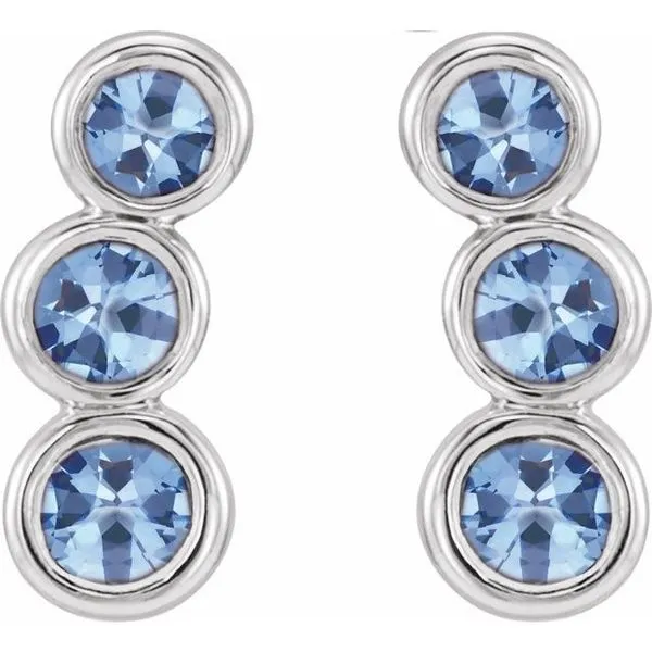 Three-Stone Ear Climbers Image 2 Milan's Jewelry Inc Sarasota, FL