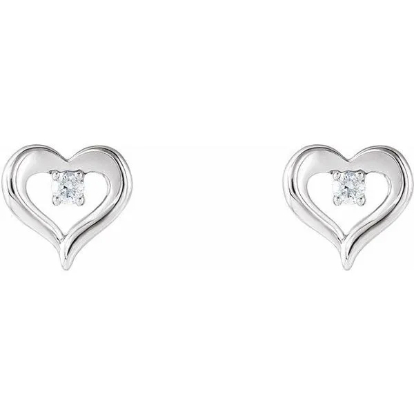 Accented Heart Earrings Image 2 Scirto's Jewelry Lockport, NY