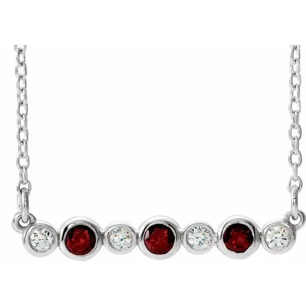 Bezel-Set Bar Necklace Long Jewelers Chesapeake, VA