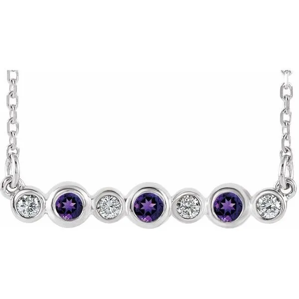 Bezel-Set Bar Necklace Image 3 Douglas Jewelers Conroe, TX