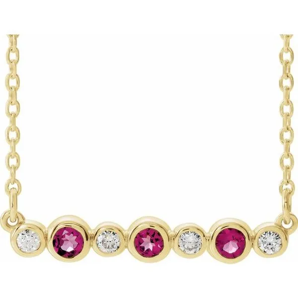 Bezel-Set Bar Necklace Scirto's Jewelry Lockport, NY