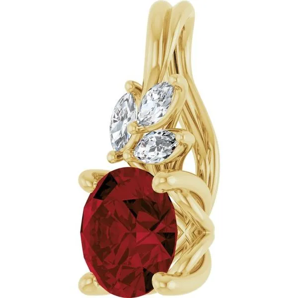 Accented Floral Pendant Image 2 Diny's Jewelers Middleton, WI