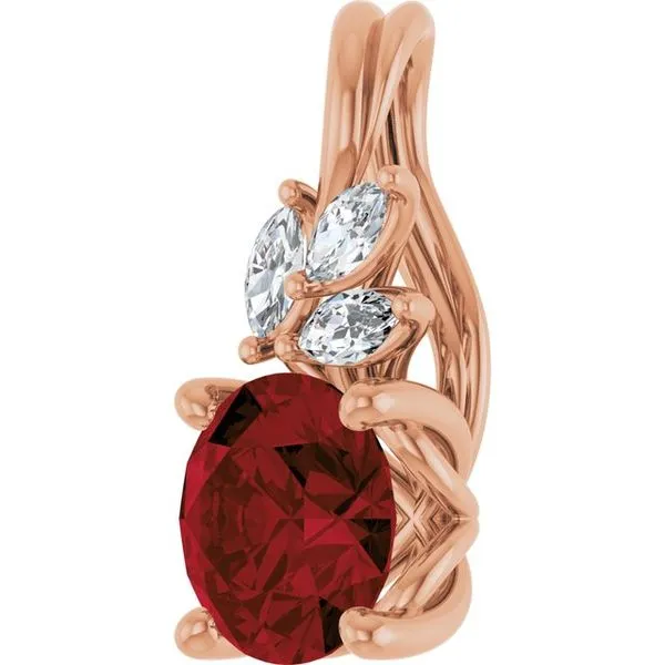 Accented Floral Pendant Image 2 Arnold's Jewelry and Gifts Logansport, IN