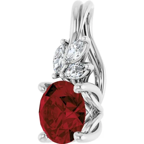 Accented Floral Pendant Image 2 Woelk's House of Diamonds Russell, KS