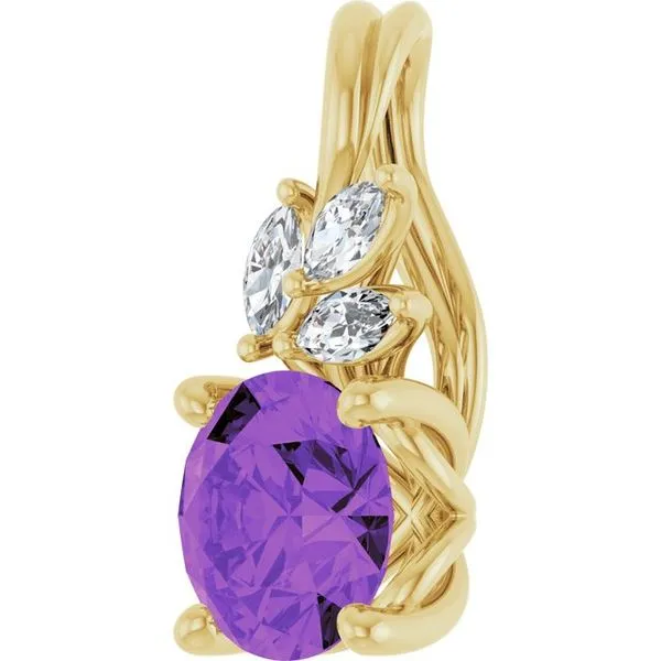 Accented Floral Pendant Image 2 Hopman Jewelers Elkhart, IN