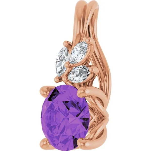 Accented Floral Pendant Image 2 Hopman Jewelers Elkhart, IN