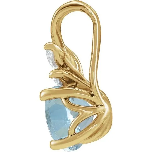 Accented Floral Pendant Image 2 Linwood Custom Jewelers Linwood, NJ