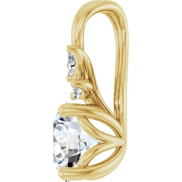 Accented Floral Pendant Image 2 Linwood Custom Jewelers Linwood, NJ