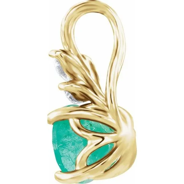 Accented Floral Pendant Image 2 Linwood Custom Jewelers Linwood, NJ