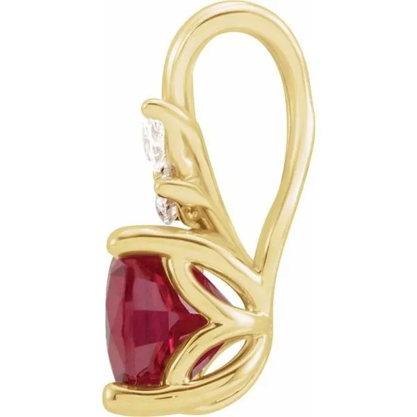 Accented Floral Pendant Image 2 Hart's Jewelers Grants Pass, OR