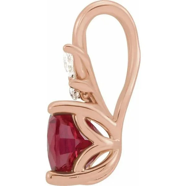 Accented Floral Pendant Image 2 Hopman Jewelers Elkhart, IN