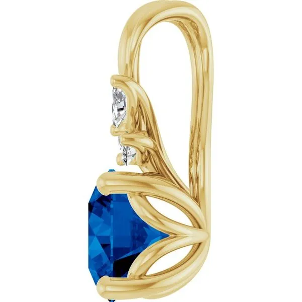 Accented Floral Pendant Image 2 Linwood Custom Jewelers Linwood, NJ