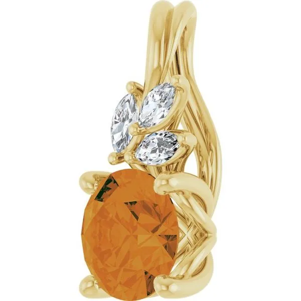 Accented Floral Pendant Image 2 Becky Beck's Jewelry DeKalb, IL