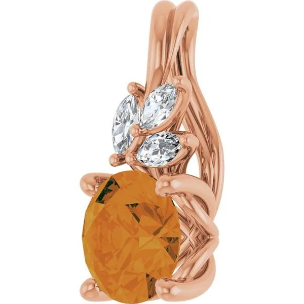 Accented Floral Pendant Image 2 Hart's Jewelers Grants Pass, OR