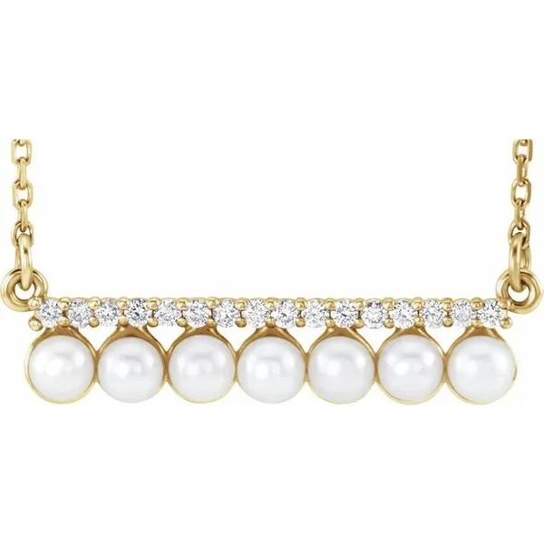 Accented Pearl Bar Necklace Hart's Jewelers Grants Pass, OR