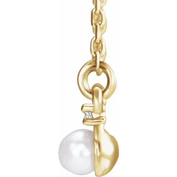 Accented Pearl Bar Necklace Image 2 Becky Beck's Jewelry DeKalb, IL