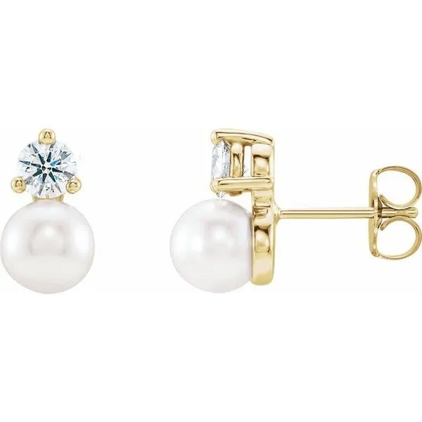 Accented Pearl Earrings Long Jewelers Chesapeake, VA