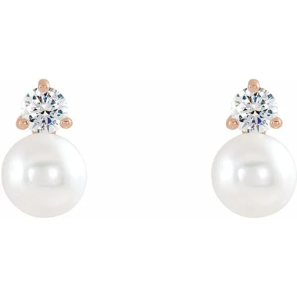 Accented Pearl Earrings Image 2 Moseley Diamond Showcase Inc Lexington, SC