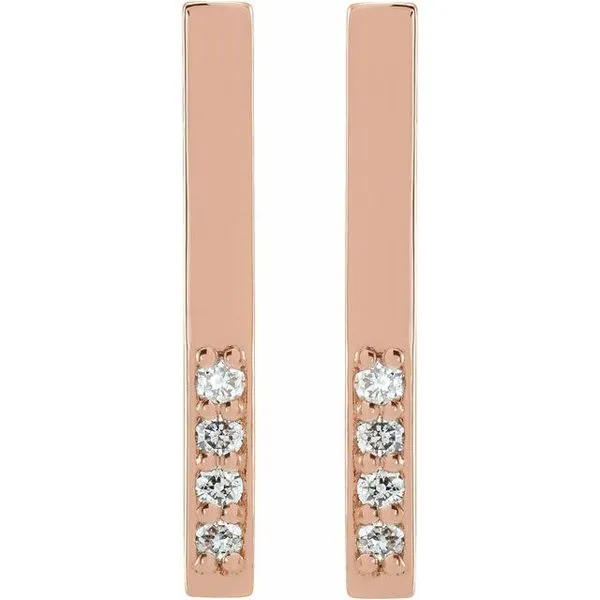 Accented Bar Earrings Image 2 Hart's Jewelers Grants Pass, OR