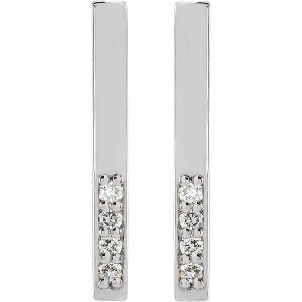 Accented Bar Earrings Image 2 Hart's Jewelers Grants Pass, OR
