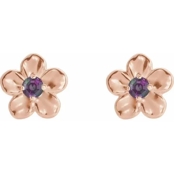 Youth Flower Earrings Image 2 Boyd Jewelers Wesley Chapel, FL