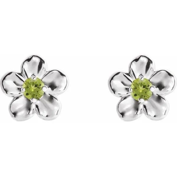 Youth Flower Earrings Image 2 Linwood Custom Jewelers Linwood, NJ