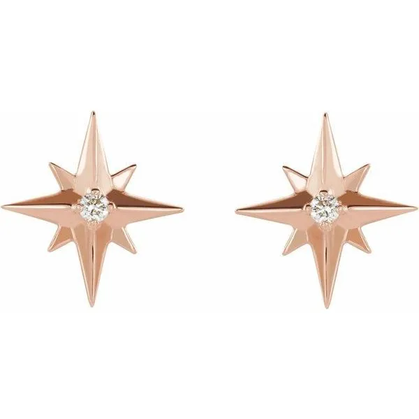 Accented Star Earrings Image 2 D'Errico Jewelry Scarsdale, NY