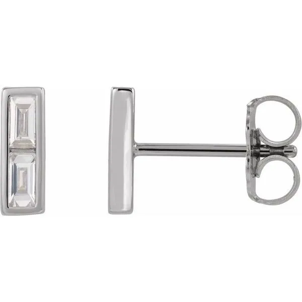 Baguette Bezel-Set Bar Earrings Rasmussen Jewelers Spanish Fork, UT