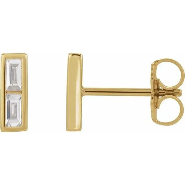 Baguette Bezel-Set Bar Earrings Rasmussen Jewelers Spanish Fork, UT