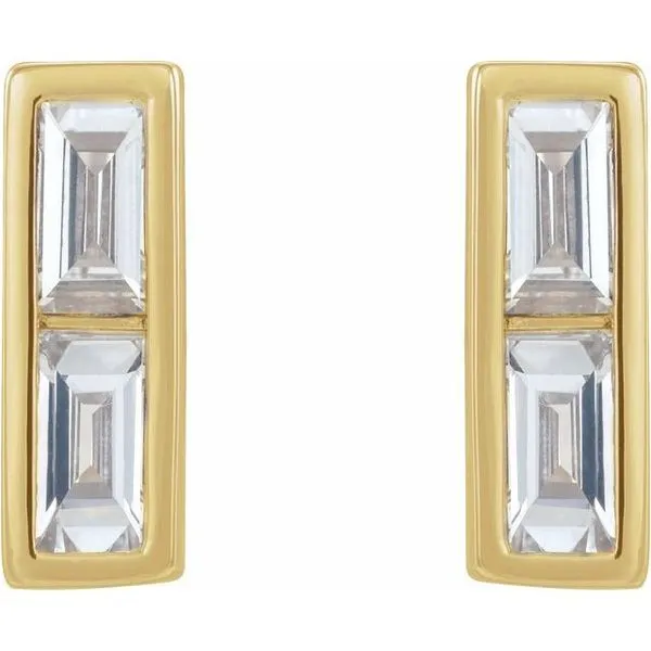 Baguette Bezel-Set Bar Earrings Image 2 Rasmussen Jewelers Spanish Fork, UT