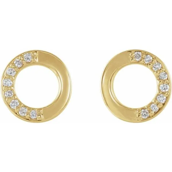 Accented Circle Earrings Image 2 James & Williams Jewelers Berwyn, IL