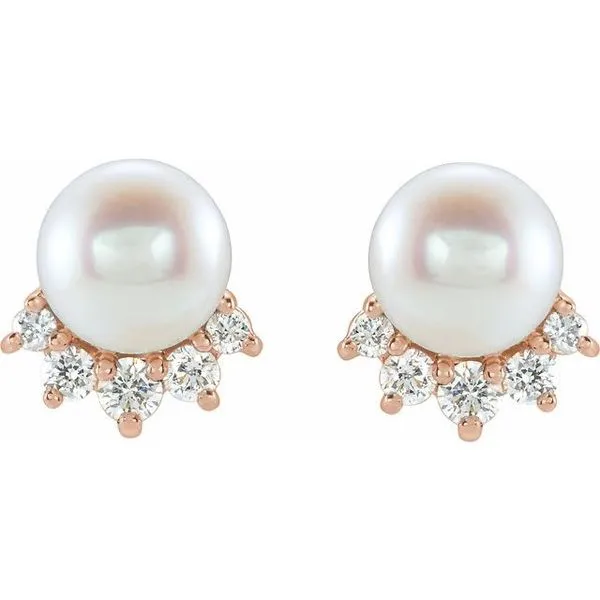 Accented Pearl Earrings Image 2 Paul James Jewelers Angels Camp, CA