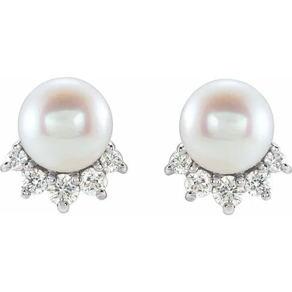 Accented Pearl Earrings Image 2 Clater Jewelers Louisville, KY