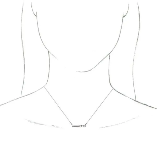 Accented Bar Necklace Image 3 James Wolf Jewelers Mason, OH