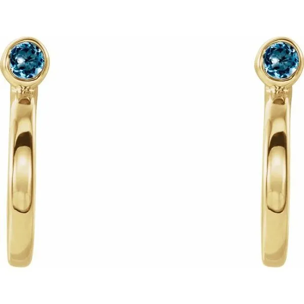 Bezel-Set Hoop Earrings Image 2 Woelk's House of Diamonds Russell, KS