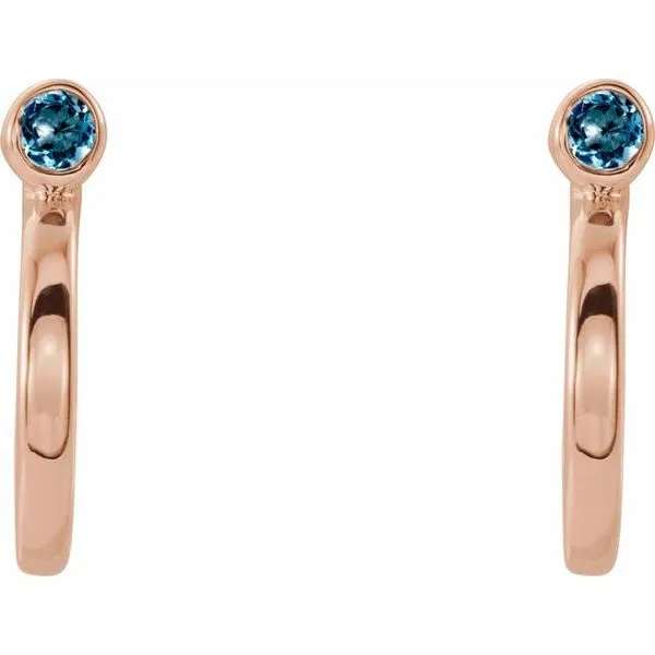 Bezel-Set Hoop Earrings Image 2 Long Jewelers Chesapeake, VA