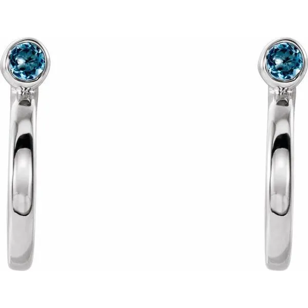 Bezel-Set Hoop Earrings Image 2 Rick's Jewelers California, MD