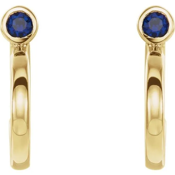 Bezel-Set Hoop Earrings Image 2 Woelk's House of Diamonds Russell, KS