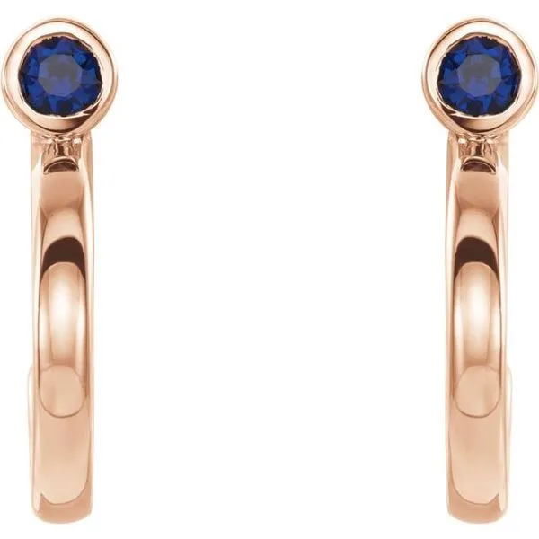 Bezel-Set Hoop Earrings Image 2 Woelk's House of Diamonds Russell, KS