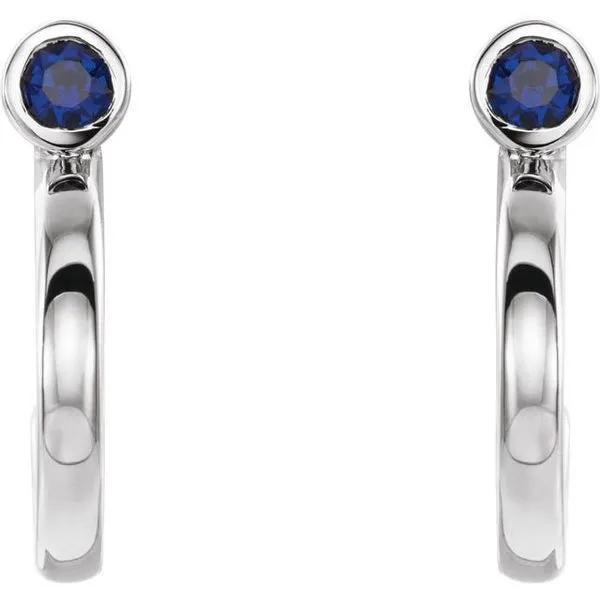 Bezel-Set Hoop Earrings Image 2 Long Jewelers Chesapeake, VA