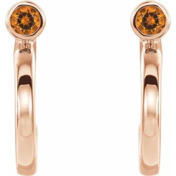 Bezel-Set Hoop Earrings Image 2 Woelk's House of Diamonds Russell, KS