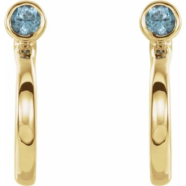 Bezel-Set Hoop Earrings Image 2 Woelk's House of Diamonds Russell, KS