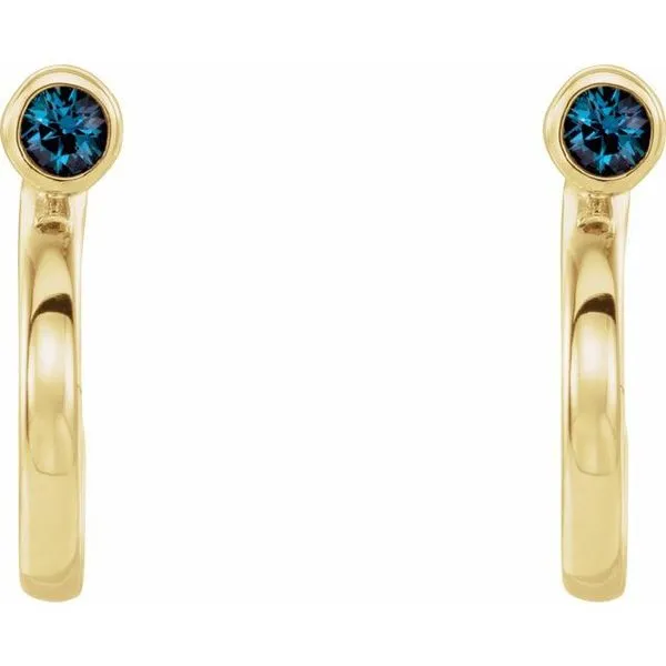 Bezel-Set Hoop Earrings Image 2 Long Jewelers Chesapeake, VA