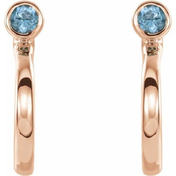 Bezel-Set Hoop Earrings Image 2 Woelk's House of Diamonds Russell, KS