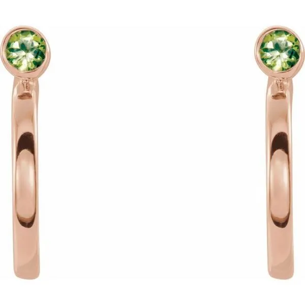 Bezel-Set Hoop Earrings Image 2 Rick's Jewelers California, MD