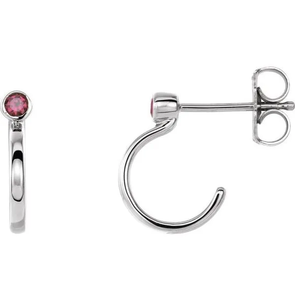 Bezel-Set Hoop Earrings Rick's Jewelers California, MD